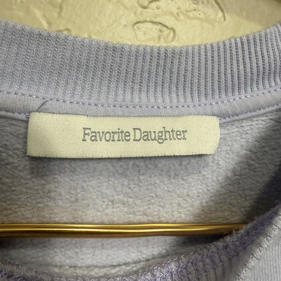 Favorite Daughter Collegiate Sweatshirt White Size S Lavender Collection Cotton - Picture 3 of 8